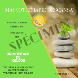 Certificat-cadeau de massage