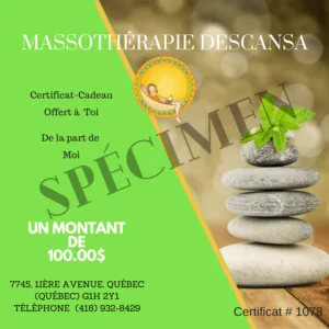 Certificat-cadeau de massage